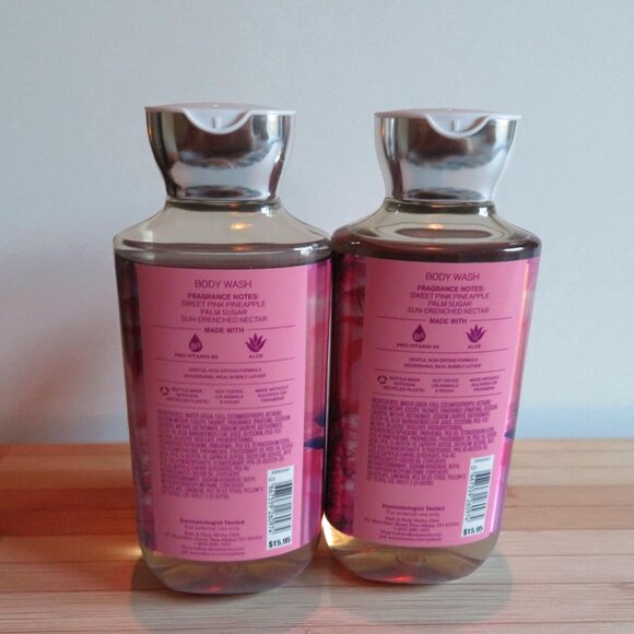 Bath & Body Works, Set of 2 COSTA RICA PINK PINEAPPLE SUNRISE Body Washes, NWT - Picture 4 of 4